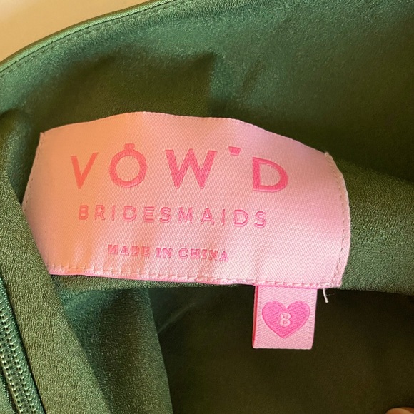 VOW’D Vneck Off the Shoulder Detail Silky Satin Material Bridesmaid Prom Dress - Picture 5 of 5